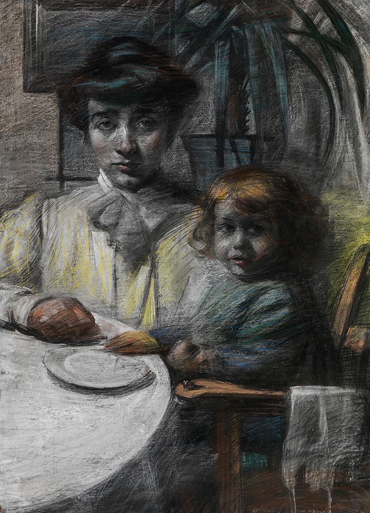 The Wife and Daughter of Giacomo Balla 1906 art print by Umberto Boccioni for $57.95 CAD