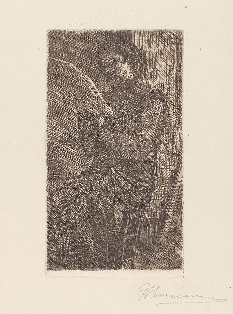 Woman Reading, 1910 art print by Umberto Boccioni for $57.95 CAD