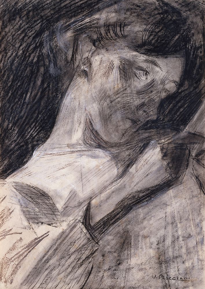Young Woman Reading 1910 art print by Umberto Boccioni for $57.95 CAD