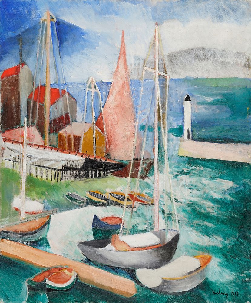 Sailing Boats, Saint Tropez, 1917 art print by Moise Kisling for $57.95 CAD