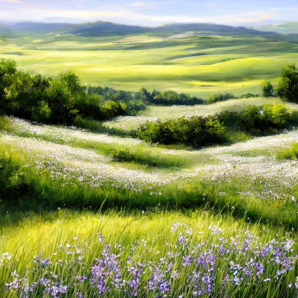 Rolling Hills of Flowers art print by Alpenglow Workshop for $57.95 CAD