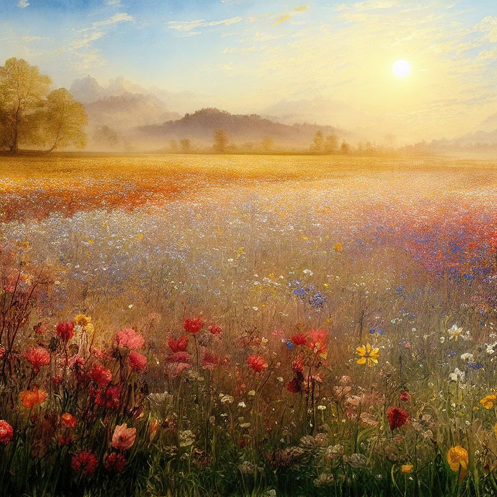 Evening Field of Flowers 2 art print by Alpenglow Workshop for $57.95 CAD