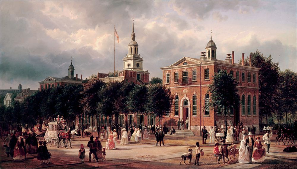 Independence Hall in Philadelphia art print by Ferdinand Richardt for $57.95 CAD