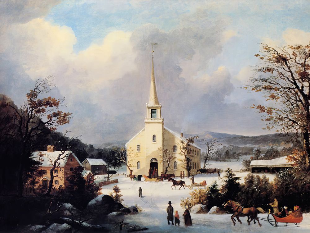Going to Church art print by George Henry Durrie for $57.95 CAD