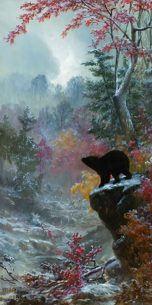 Bear in a Wooded Landscape art print by William Holbrook Beard for $57.95 CAD
