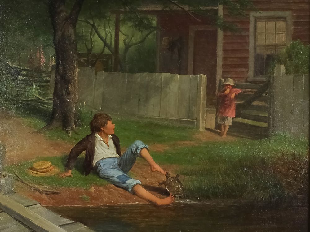 Boy Fishing art print by William Holbrook Beard for $57.95 CAD