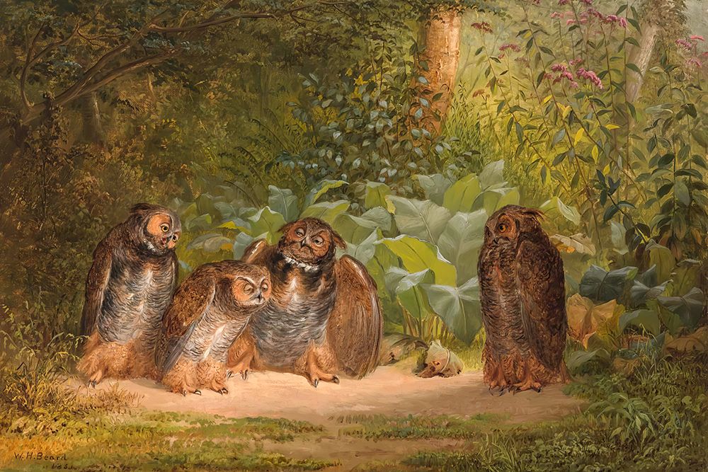 The Owls Reprimand art print by William Holbrook Beard for $57.95 CAD