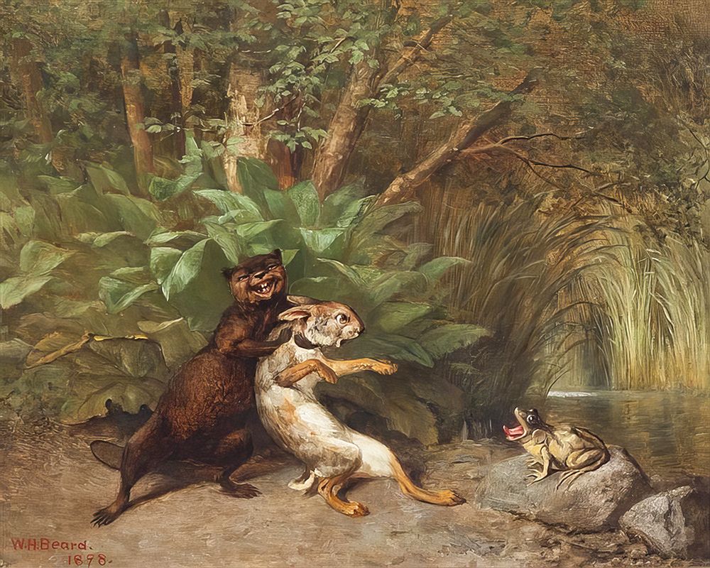 Weasel, Rabbit and Frog art print by William Holbrook Beard for $57.95 CAD