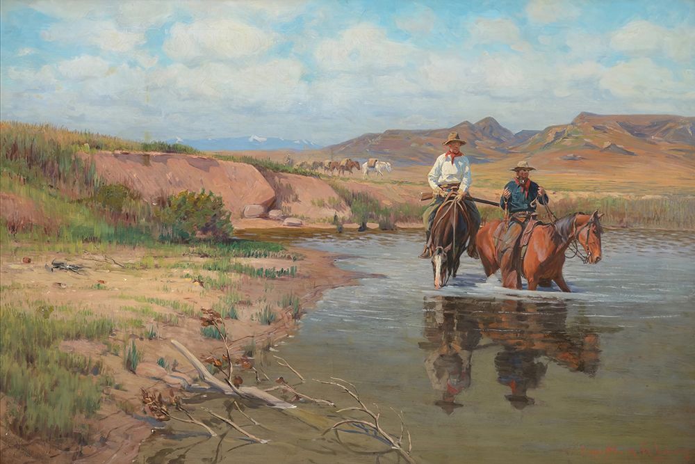 Fording the Big Horn, 1901 art print by Richard Lorenz for $57.95 CAD