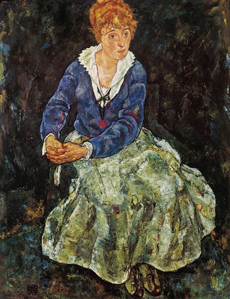 Portrait of the Artists Wife Seated 1918 art print by Egon Schiele for $57.95 CAD