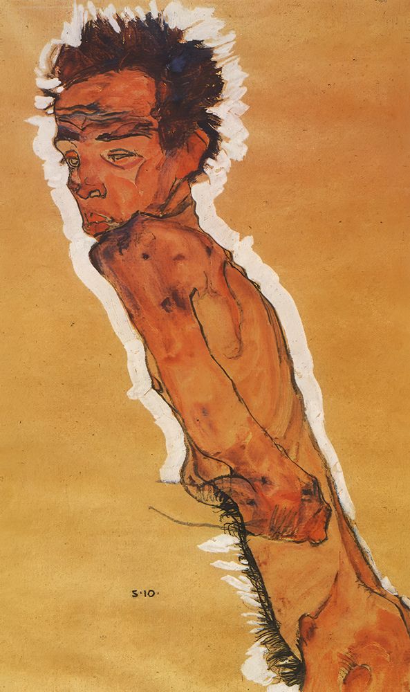 Self-Portrait Nude 1 1910 art print by Egon Schiele for $57.95 CAD