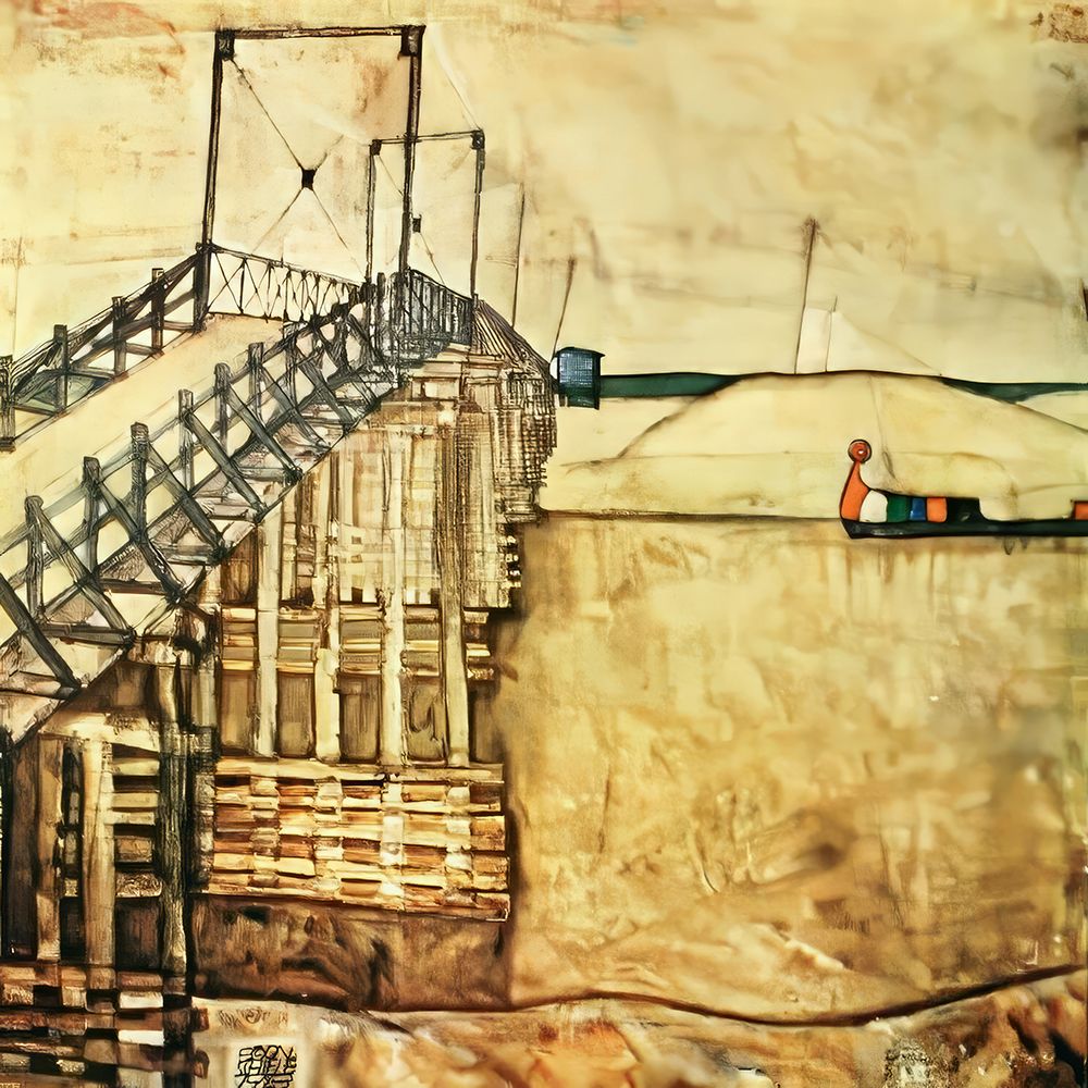 The Bridge 1913 art print by Egon Schiele for $57.95 CAD