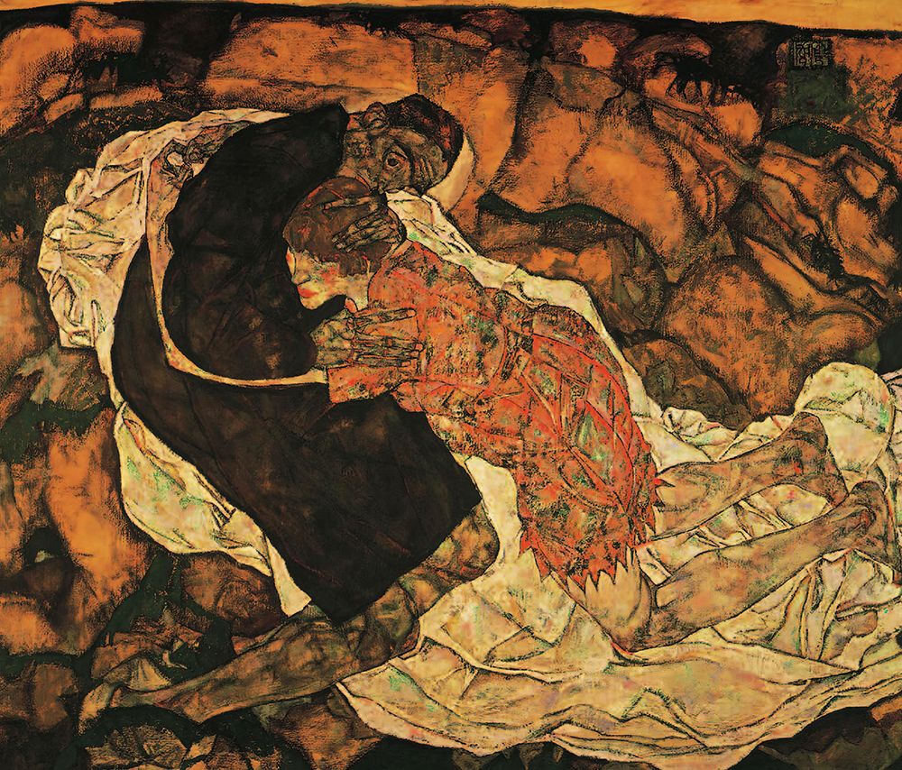 Death and Maiden 1915 art print by Egon Schiele for $57.95 CAD