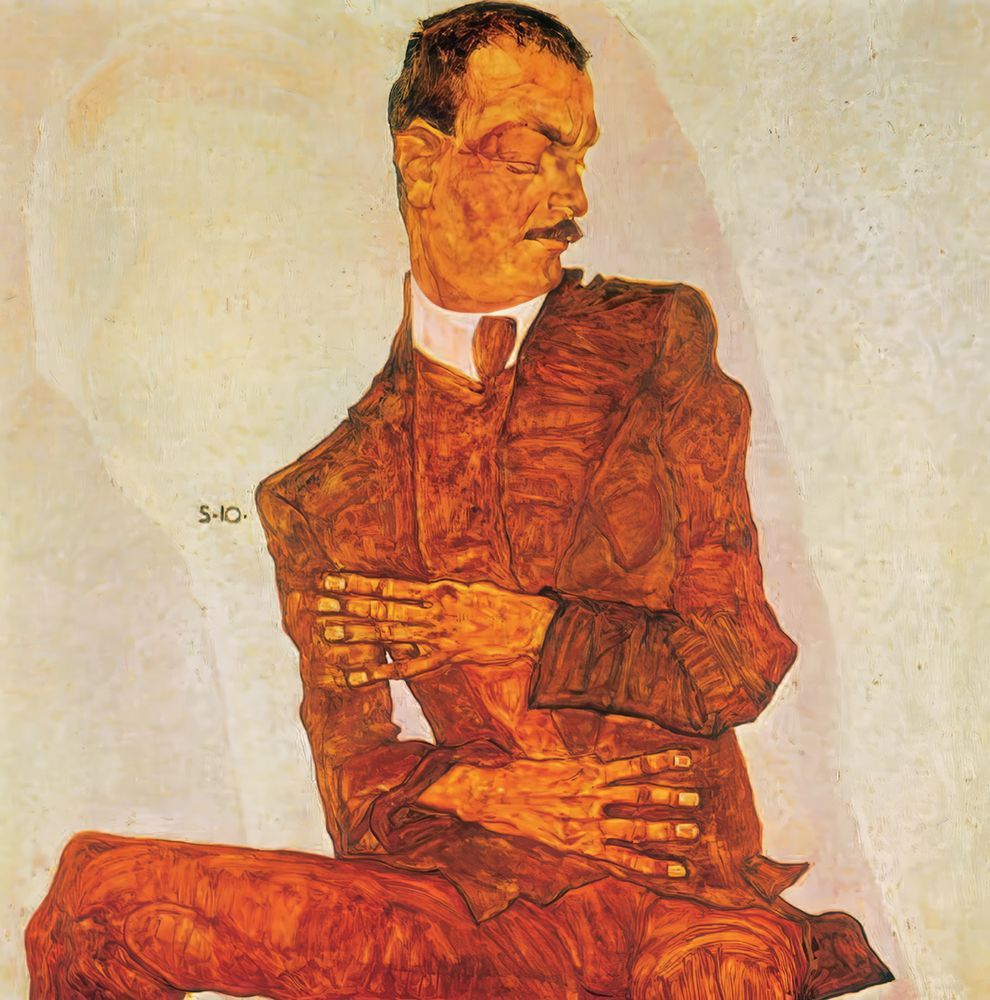 Portrait of Arthur Roessler art print by Egon Schiele for $57.95 CAD