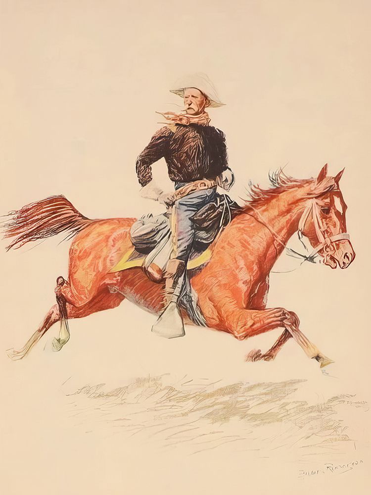 A Cavalry Officer from a Bunch of Buckskins art print by Frederic Remington for $57.95 CAD