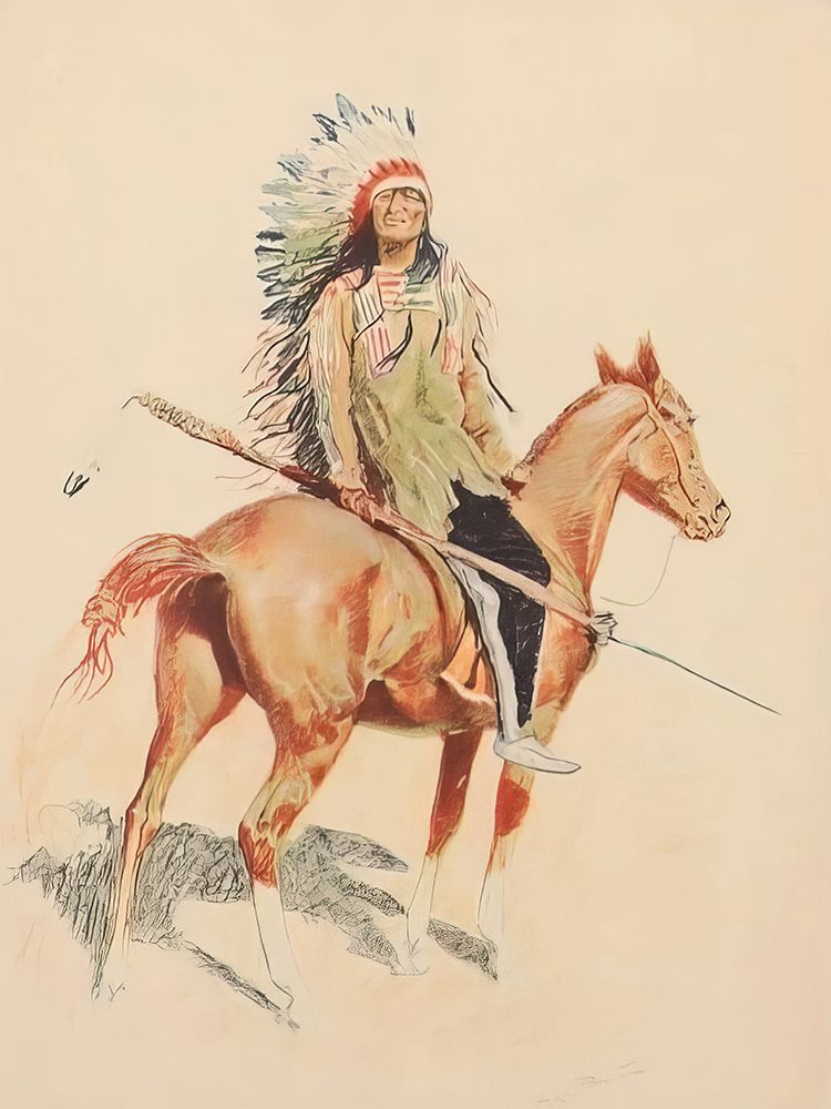 A Sioux Chief from a Bunch of Buckskins art print by Frederic Remington for $57.95 CAD