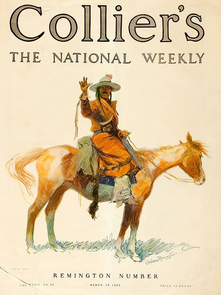 Cover of Colliers Magazine 1905 art print by Frederic Remington for $57.95 CAD