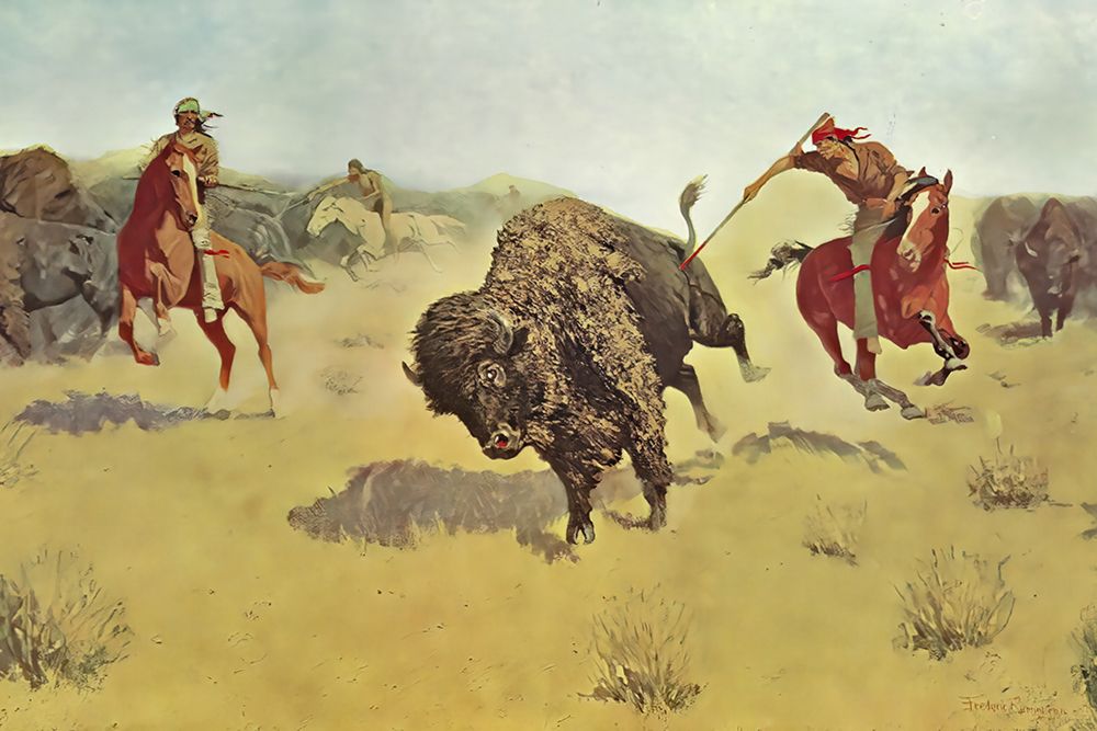 The Buffalo Runners art print by Frederic Remington for $57.95 CAD