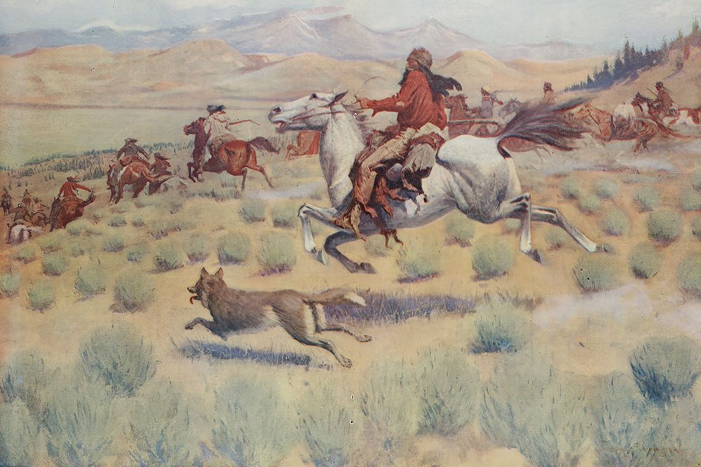 The Gathering of theTrappers 1904 art print by Frederic Remington for $57.95 CAD