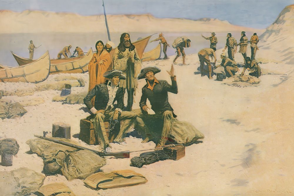 The Great Explorers, Lewis and Clark 1906 art print by Frederic Remington for $57.95 CAD