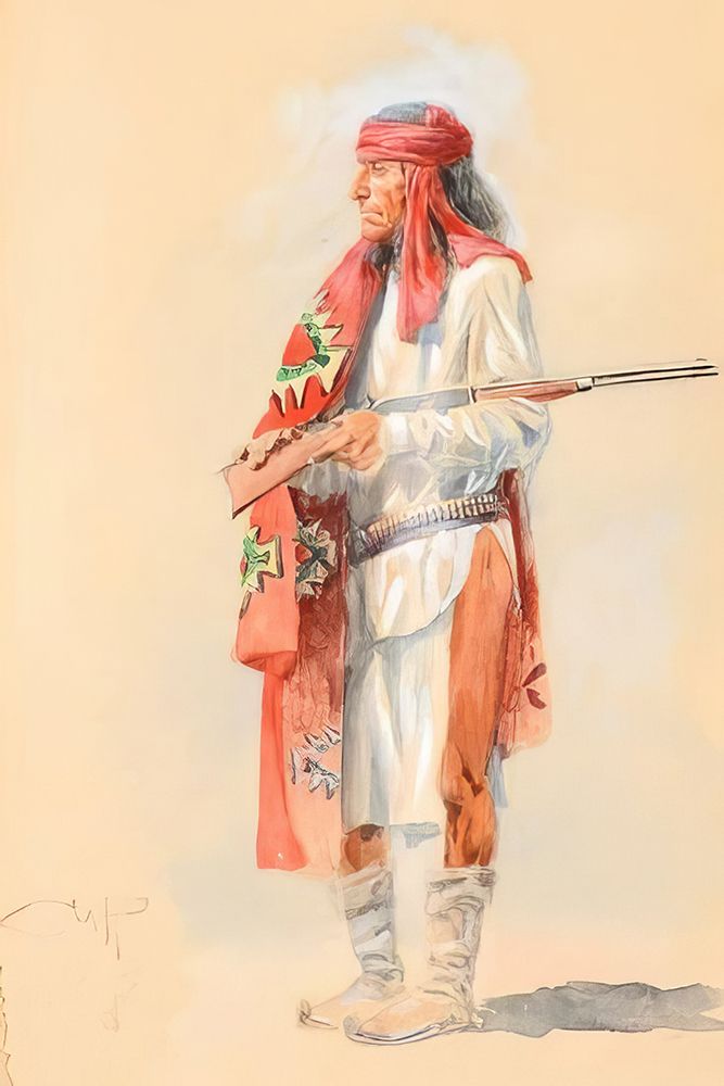 Apache Warrior, 1907 art print by Charles Marion Russell for $57.95 CAD