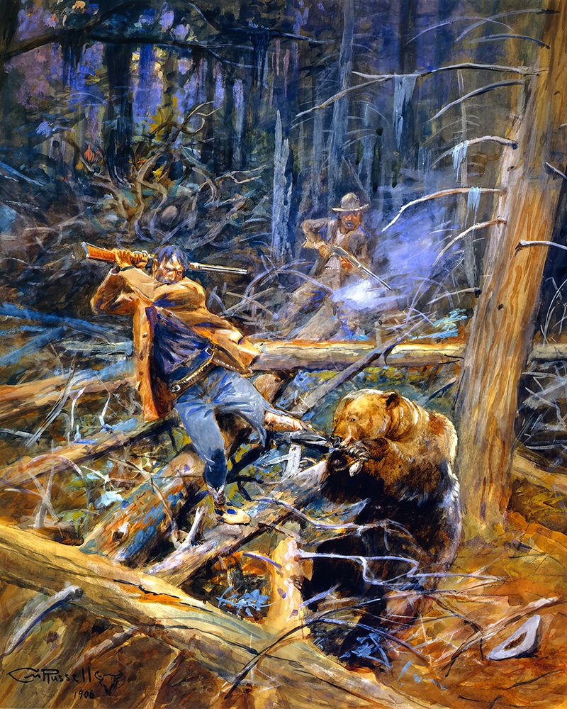 A Wounded Grizzly 1906 art print by Charles Marion Russell for $57.95 CAD