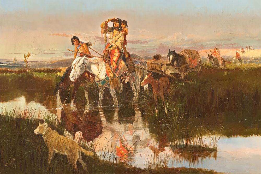 Bringing up the Trail art print by Charles Marion Russell for $57.95 CAD
