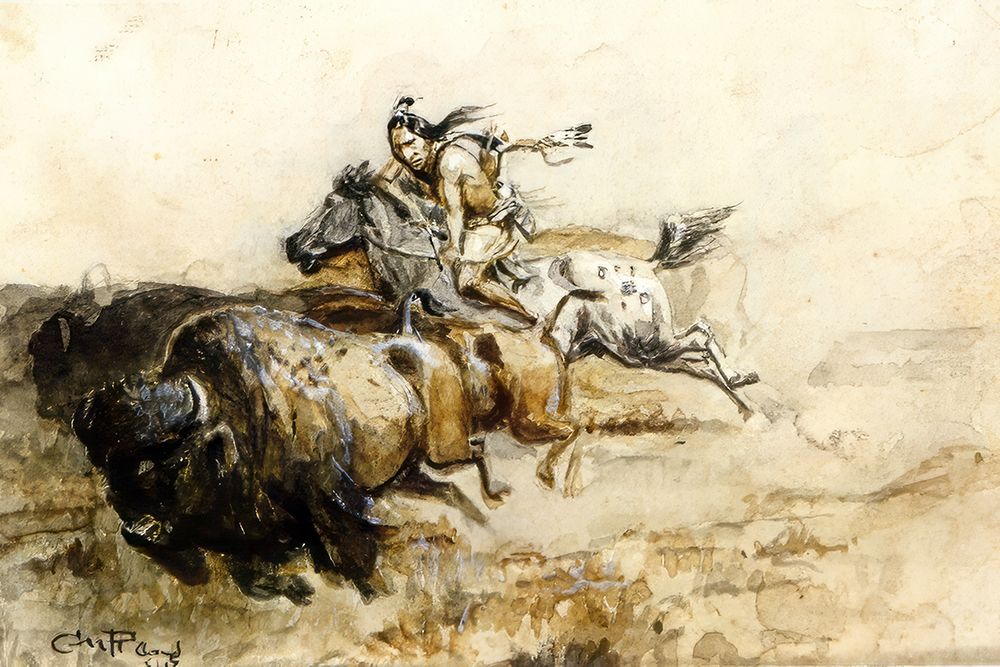 Buffalo Hunter art print by Charles Marion Russell for $57.95 CAD