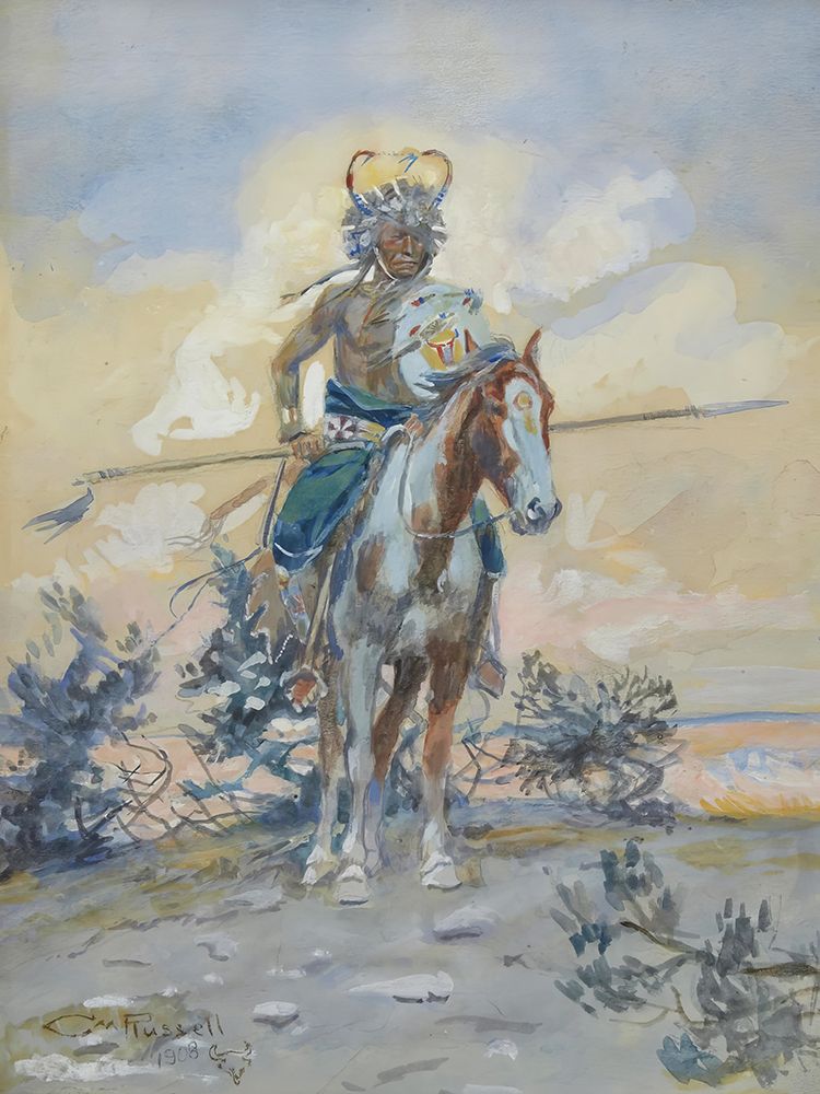 Cheyenne Warrior 1908 art print by Charles Marion Russell for $57.95 CAD