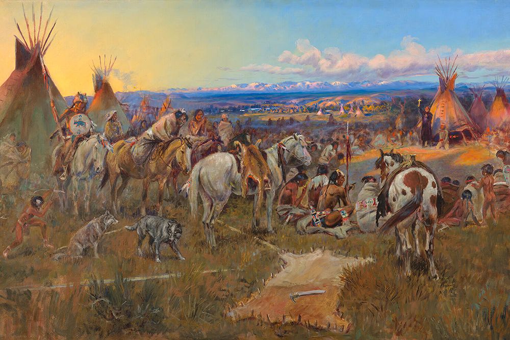 Father De Smets First Meeting with the Flathead Indians art print by Charles Marion Russell for $57.95 CAD