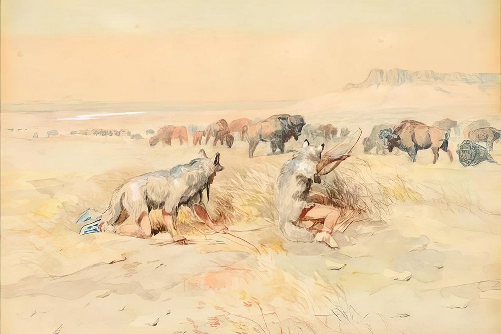 Hunting Buffalo 1898 art print by Charles Marion Russell for $57.95 CAD