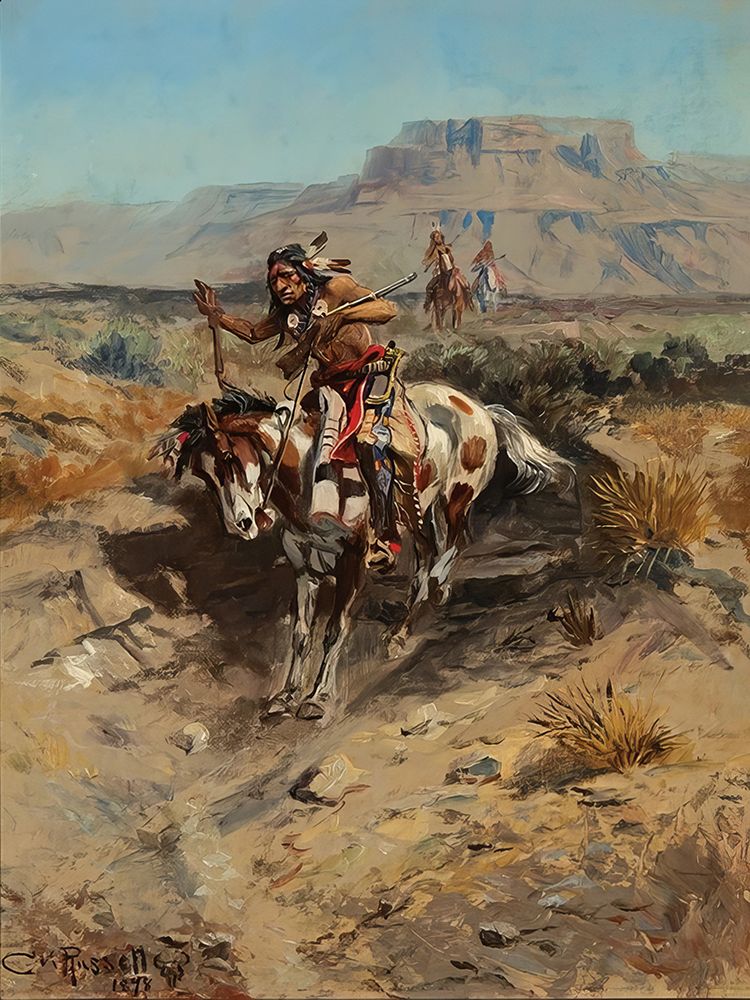 Indian On Horseback 1898 art print by Charles Marion Russell for $57.95 CAD