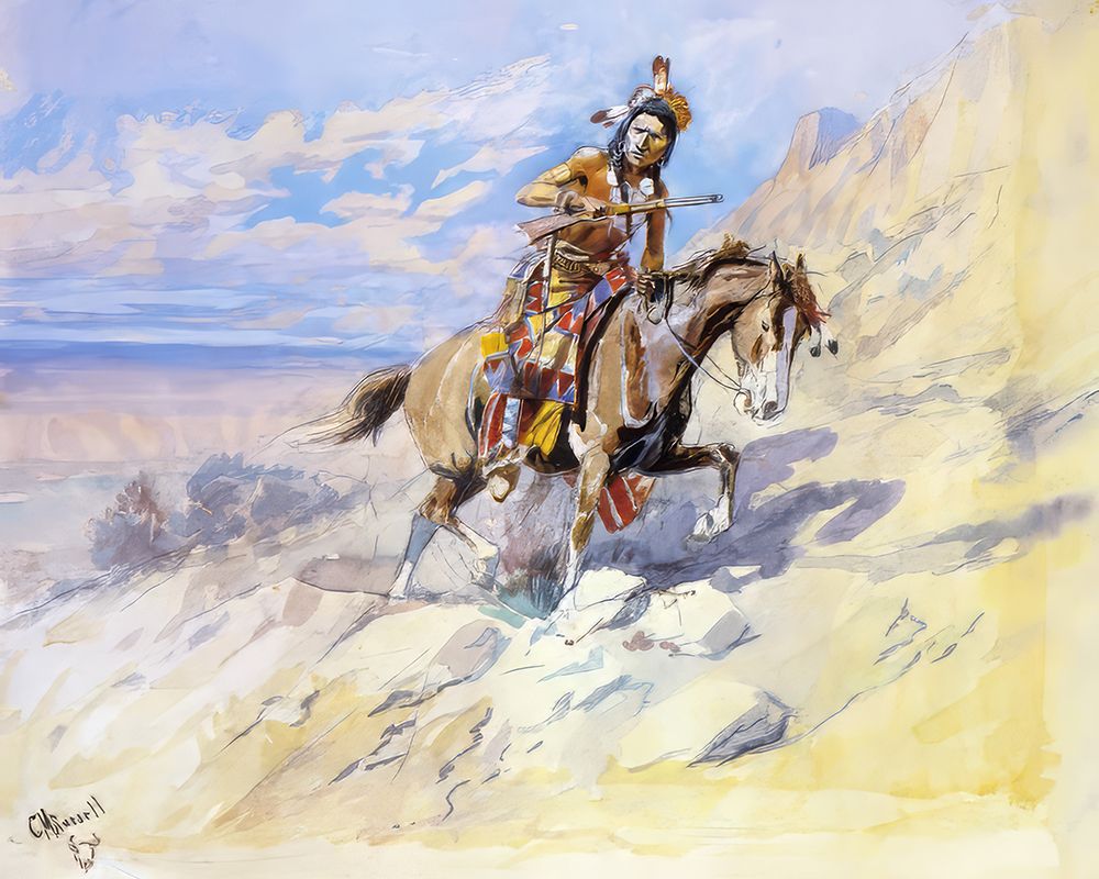 Indian on Horseback art print by Charles Marion Russell for $57.95 CAD