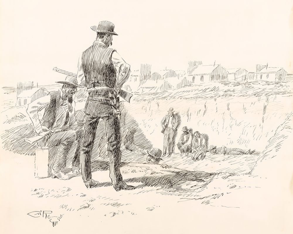There Was No Other Jail but a Hole in the Ground with Guards over It 1911 art print by Charles Marion Russell for $57.95 CAD