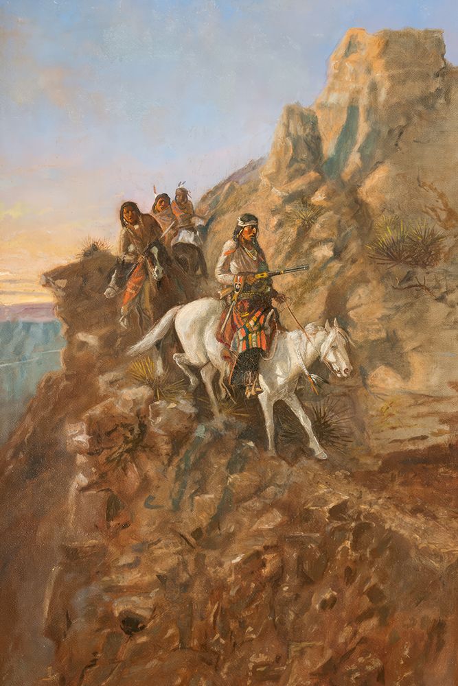 There May be Danger Ahead, Hunting Party on Mountain Trail art print by Charles Marion Russell for $57.95 CAD