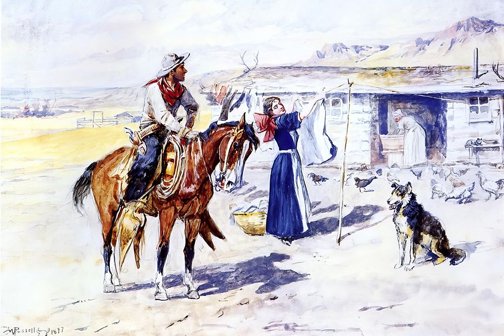Thoroughmans Home on the Range 1897 art print by Charles Marion Russell for $57.95 CAD