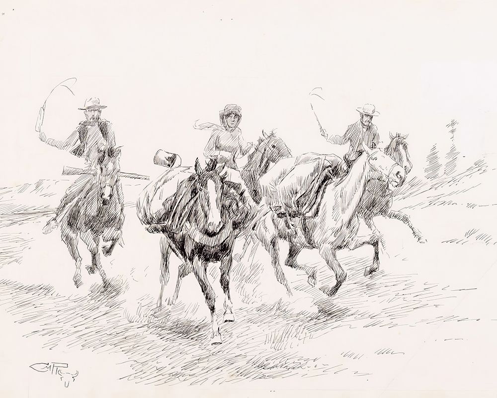 We Must Ride Like the Devil 1911 art print by Charles Marion Russell for $57.95 CAD