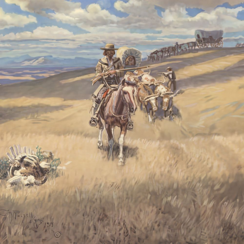 When Wagon Trails Were Dim art print by Charles Marion Russell for $57.95 CAD