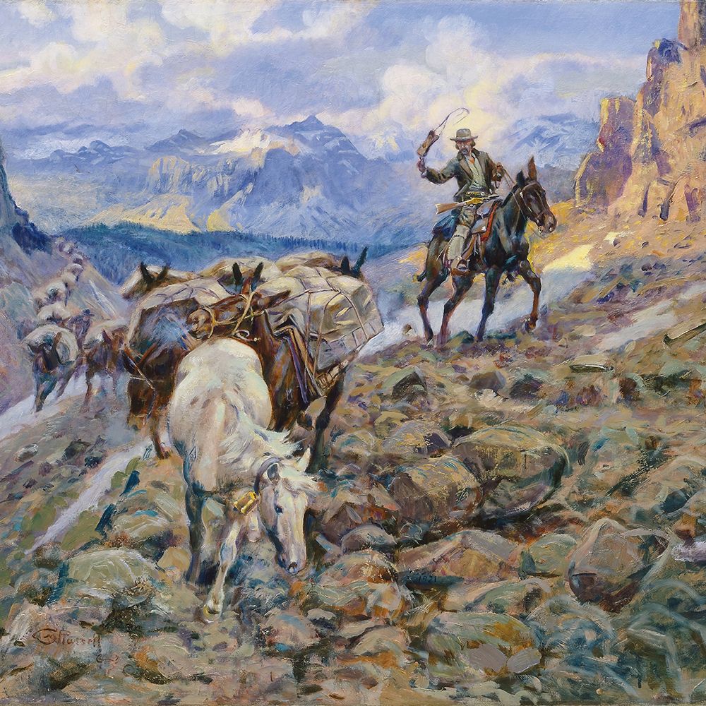 When Mules Wear Diamonds 1921 art print by Charles Marion Russell for $57.95 CAD
