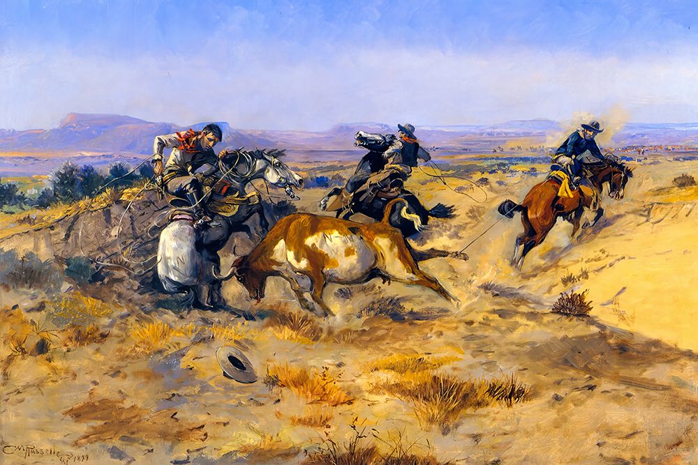 When Cowboys Get in Trouble 1905 art print by Charles Marion Russell for $57.95 CAD