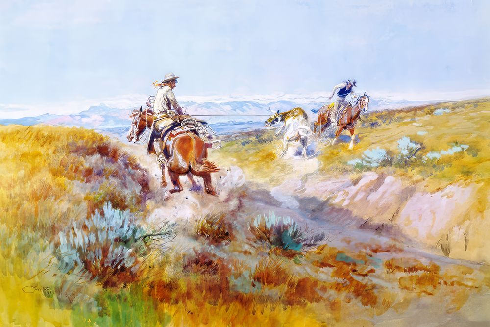 When Cows Were Wild art print by Charles Marion Russell for $57.95 CAD