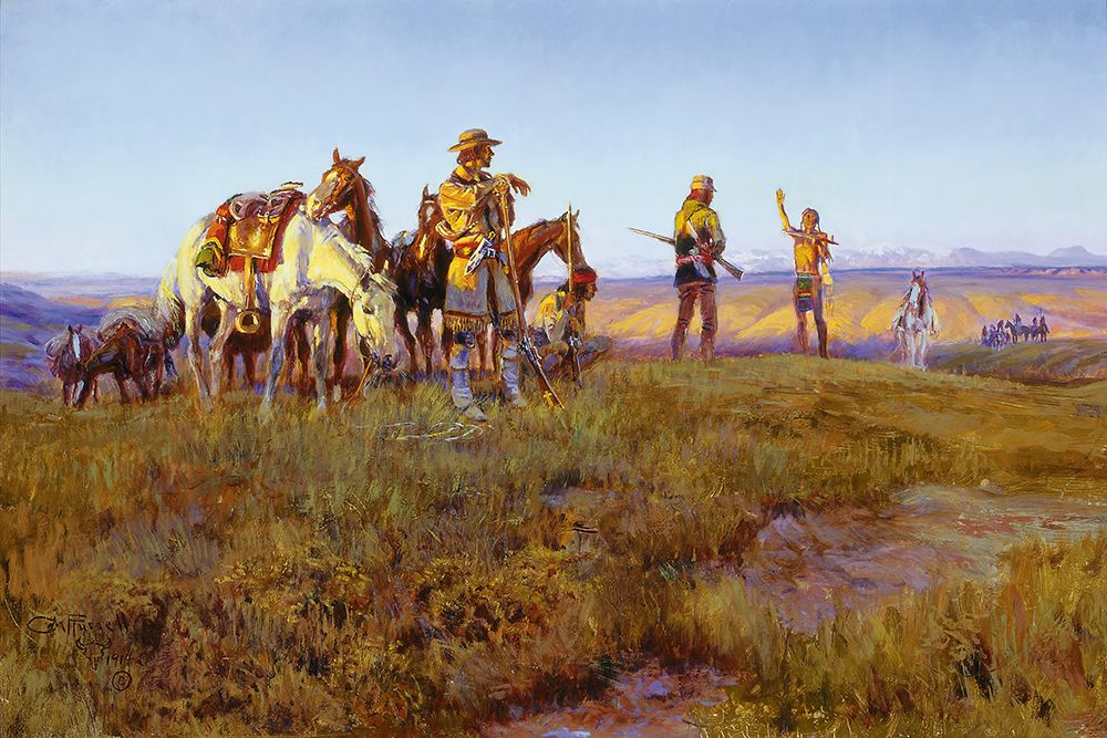 Wildmans Truce, Pipe of Peace 1914 art print by Charles Marion Russell for $57.95 CAD