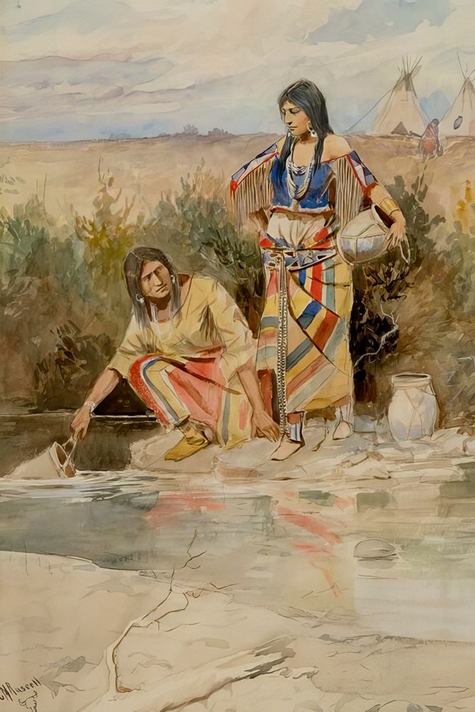 Woman Fetching Water art print by Charles Marion Russell for $57.95 CAD