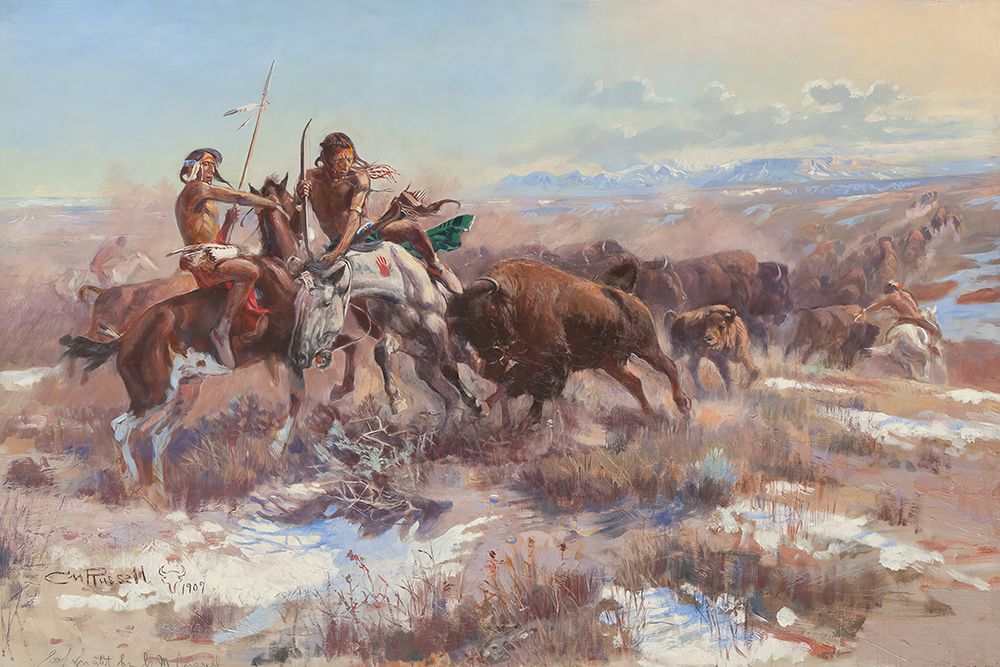 The Wounded Buffalo art print by Charles Marion Russell for $57.95 CAD