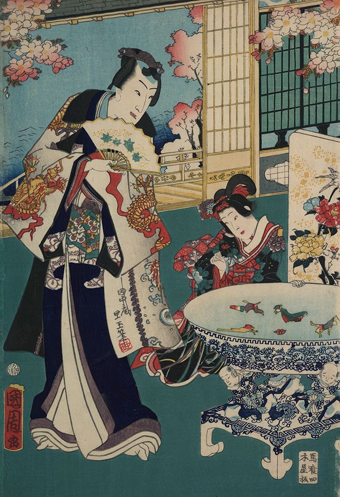 Flower Performance II 1862 art print by Toyohara Kunichika for $57.95 CAD