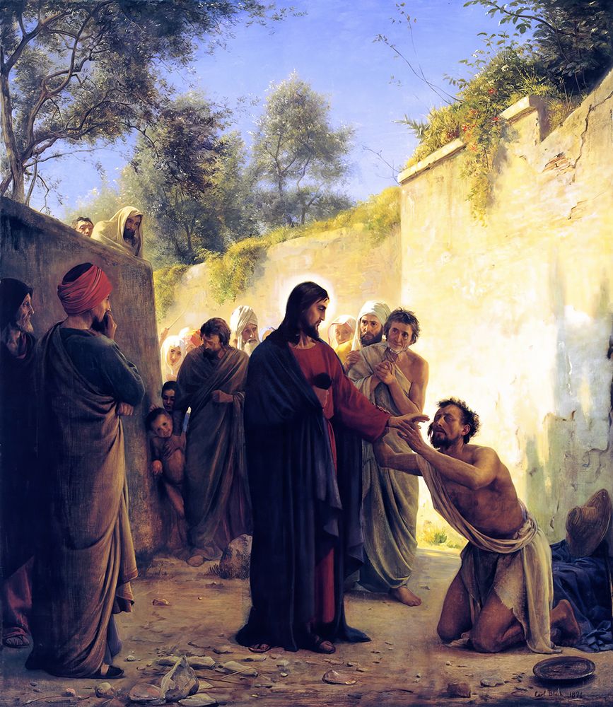 Healing of the Blind Man 1871 art print by Carl Bloch for $57.95 CAD
