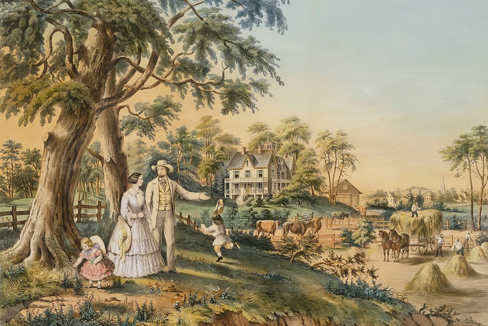 American Country Life. Summers Evening 1855 art print by Frances Flora Bond Palmer for $57.95 CAD