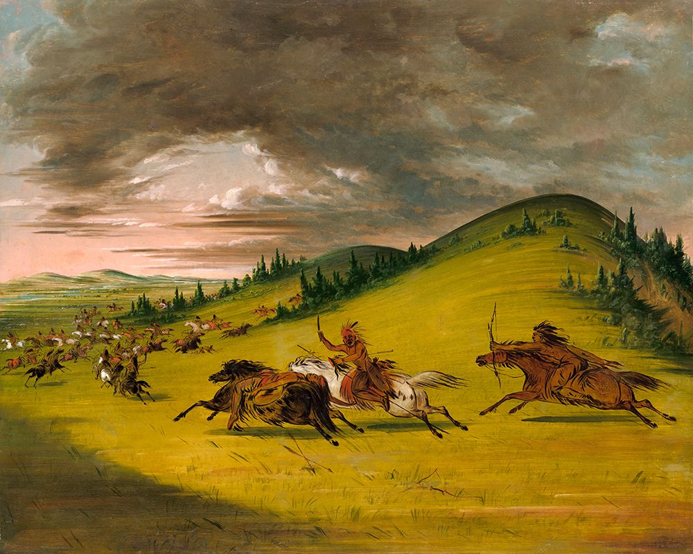 Battle Between Sioux and Sac and Fox art print by George Catlin for $57.95 CAD