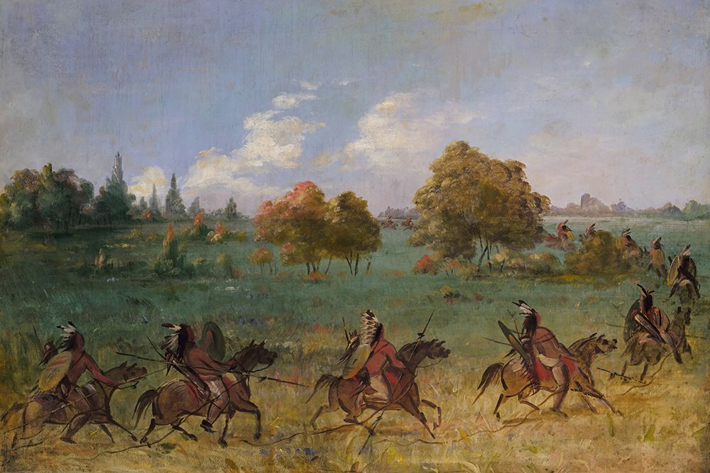 Comanche War Party on the March|Fully Equipped art print by George Catlin for $57.95 CAD