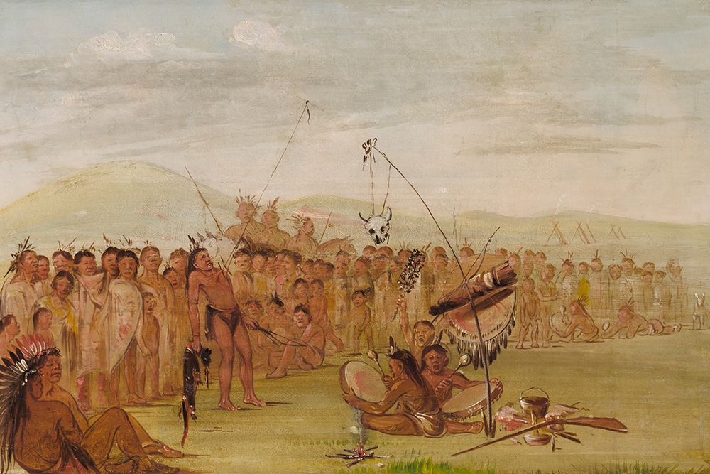 Self-torture in a Sioux Religious Ceremony art print by George Catlin for $57.95 CAD